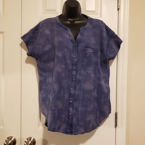 New Directions Button Up Short Sleeve Shirt XL